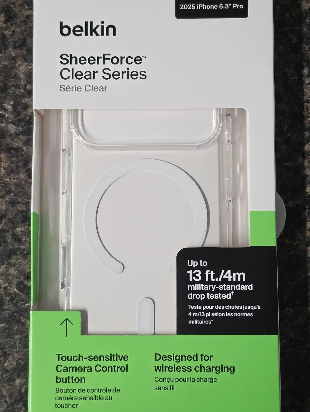 belkin SheerForce Clear Series Transparent Case with White MagSafe Ring